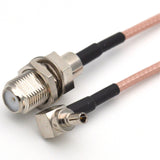 10 Pieces RF Connector F to CRC9 Cable F Female to CRC9 Rightangle RG316 Pigtail Cable 15cm