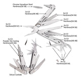 Splitman SQT MQ-21 Multiltool Folding Knife Plier 19 in 1 EDC Camping Suvival Tools StainlessSteel mini Scissors Screwdriver Saw