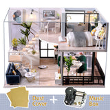 CUTEBEE DIY Dollhouse kit Wooden Doll House Miniature House Furniture Kit Toys for children Christmas Gift TD32