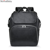PU Leather Mommy Backpack Portable Large Capacity Diaper Bag Changing Maternity Bag Foldable Travel Bed For Mom Baby Outdoor