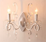 Retro Loft wall lamp white black iron crystal deco wall lighting fixture forbedroom restaurant aisle pub cafe Lantern sconce