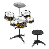kids Children Jazz Drum Set 5PCS Drums with Cymbal Drumsticks Adjustable Stool Musical Gift Percussion Instrument