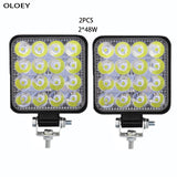 LED Work Light Car Fog Light 48W LED Headlight Front Spotlight 12V Car LED Searchlight For Truck SUV Engineering Work Vehicle