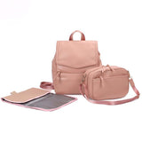 Pu Leather Baby Diaper Bag Travel Backpack Convertible Tote Diaper Bag Mummy Bag Waterproof  Diaper Baby Backpack Change Pad