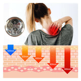 Silver 5 LED Red Light Infrared Therapy Device Flashlight for Pain Relief Skincare Acne Infrared Light Stainless Steel 125mm