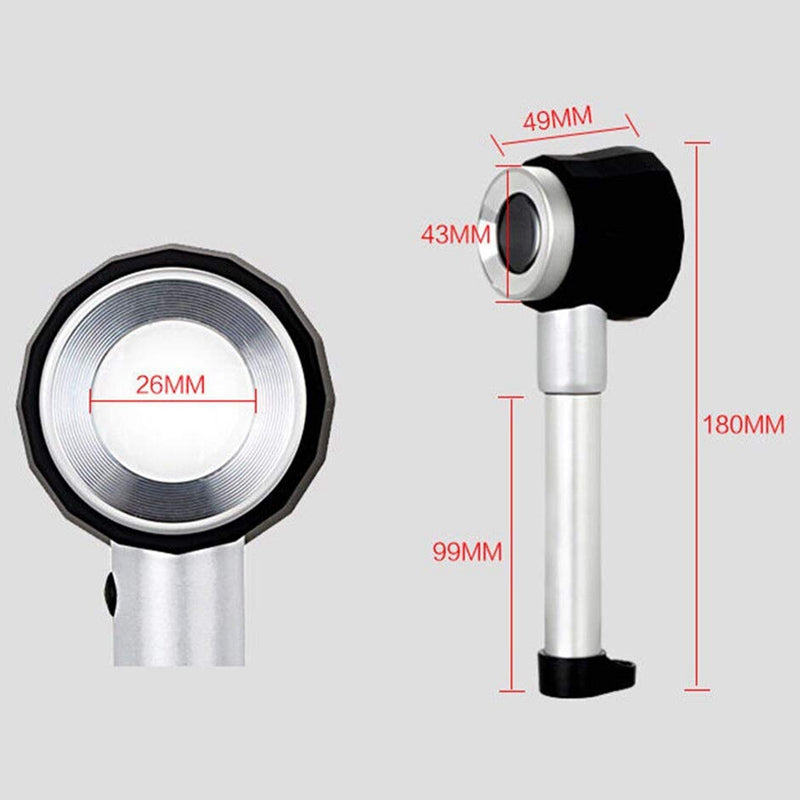 TOP Handheld 45X Folding Linen Tester Metal Magnifiers Cloth Thread Counter Magnifier Magnifying Glass with Light Calibration