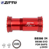Bicycle Parts BB386 CERAMIC 24 EVO Threaded Lock Press Fit Bottom Bracket For 386 Frame to 24mm Crankset Quality Center Adapter