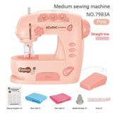 Kid Mini Sewing Machine Toy Electric Simulation DIY Mini Furniture Toy Design Cloth Knitting Machine Toddler Girl Play House Toy