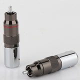 4Pcs Hi-End HiFi Rhodium Plated Unsolder RCA Terminal HIFI DIY Brass Plating Rhodium Audio Video Connectors TV Tuner RCA