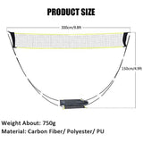 New 2/4 Person Group Set Simple Net Frame Home Entertainment Racket Set Mesh Belt Bracket Portable Bag Portable Badminton Net