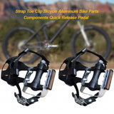 Sports Cycling Aluminum Vintage Nylon Universal Pedal Bike Parts Strap Toe Clip Components Dual Purpose Bicycle Flat Platform