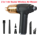 120W 2 in 1 Air Duster Wireless Air Blower Compressed Vacuum Cleaner for Computer Keyboard Camera Cleaning Rechargeable