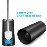 Toilet Brush Holder Bathroom Cleaning Set Flooring Stand Black Bathroom Storage and Organization