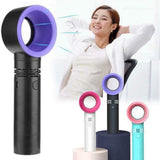 LA Mini Handheld Bladeless Portable USB Rechargeable Fan Fan Household Handy Fan Small Airflow 3 Speed Level Cooling Fan