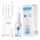 Portable Cordless Water Flosser with 230ml Tank Waterproof Rechargeable Oral Irrigator Electric Teeth Cleaner with 5 Jet Tips