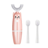 Children U Shaped Electric Toothbrush Waterproof Food Grade Teeth Silicone Cleaning Brush Battery Operated For 3-12 Children