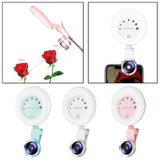 2022.Mini Cell Phone Lens with Beauty Selfie Ring Light Clip on Wide Angle Lens