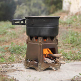 Camping Wood Stove with Bellow Stainless Steel Wood Burning Stove Backpacking Stove for Outdoor Survival Cooking Picnic Hunting