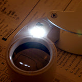 Lupe Lupe 40X 25mm 40X25mm 40x25 Juwelier LED Licht Glas Lupe Tragbare Beleuchtet Lupe Falten drop schiff