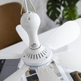 360 Degree Rotation Personal Mini USB Ceiling Fan Hanging USB for Camping Air Cooler Bed Tent Round PVC Metal Indoor/Outdoor