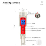 4 in 1 Digital Water Quality Tester PH/TDS/EC/Temperature Meter Water Quality Monitor Tester For Pools, Drinking Water, Aquarium