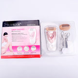2 in 1 Women Epilator Lady Shaver Electric Painless Hair Pulling Depilatory Device Leg Armpit Razor Bikini Trimmer Hair Remover