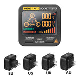Smart Socket Tester Digital AC Voltage Tester Ground Zero Electric Circuit Detector Line Plug Polarity Phase Pro EU/US/UK/AU