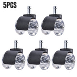 5pcs/pack 2inch Furniture For Carpet Home Office Chair Caster Smoother 360 Degree Rotation Hardware Wooden Floor Quieter