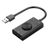 External USB Sound Card Stereo, Microphone Speaker Earphone Audio Jack Volume Adjustment Driver-Free Audio Converter