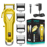 VGR professional all metal hair trimmer for men electric barber hair clipper rechargeable hair cutting machine cord/cordless