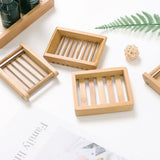 Bamboo Wooden Soap Dish Wood Soap Case Holder for Bathroom Shower Kitchen Scrubber Rectangle & Deep Wooden