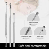1/7pcs Ear Wax Pickers set Stainless Steel Earpick Wax Remover Curette Ear Pick Cleaner Ear Cleaner Spoon Care Ear Clean Tool
