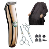 Hair Clipper Set Black Haircut Cloth Scissors Professional Electric Trimmers Rechargeable Shaver Beard Cutting Machine