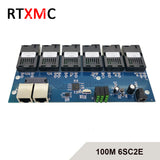 3pcs 6SC2E Fast Ethernet 10/100M Ethernet Switch 6 Fiber Port SC 20KM 2 UTP RJ45 Fast Fiber Optical Switch with power supply