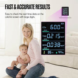 5in1 CO2 Meter Digital CO2 Sensor Temperature Humidity Tester Air Quality Monitor CO2 Detector Carbon Dioxide TVOC HCHO Detector