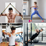 Resistance Bands Set Workout Exercise Bands with Door Anchor, Handles and Leg Ankle Straps for Men Women Home Fitness