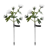 2pcs/pack Garden Stake Lamp Landscape Home Walkway Pathway IP65 Waterproof Lawn Yard Solar Powered Decorative Light Rose Flower