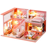 Cutebee DIY DollHouse Doll House Miniature Dollhouse Wooden Furniture Kit Toys for Children New Year Christmas Gift Case
