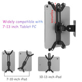 Wall Mount Tablet Stand Screen 360 Rotating, Tablets Metal Holder Tilt Angle 90 Degree Support 7- 13 Inch Tablets