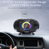 KONNWEI KW206 OBDII EOBD Scan Code reader + HUD Head-up Display 12V Overspeed Speedometer Boost Gauge OBD2 Car Fault Scanner