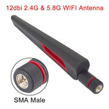 10PCS 12dbi Dual Band WIFI Antenna 2.4G 5G 5.8Gh RP SMA Male/SMA Male Antennas Amplifier WLAN Router Antenne Booster