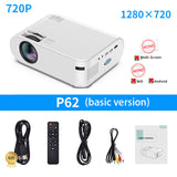P62 Home Theater LED USB Video Beamer For Mobile Phone Mini Projector Android 4500 Lumens 1920*1080P Supported Miracast