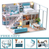 DIY Doll House Wooden Doll Houses Miniature Dollhouse Furniture Kit Toys Casa for Children Christmas Gift  L026