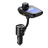 1.8 Inch LCD Screen QC3.0 Dual USB Bluetooth Car Charger Quick Handsfree Kit MP3 Music Player FM Transmitter with AUX Out TF