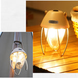Retro Camping Light USB Rechargeable Light LED Tent Lamp Waterproof with 3 Light Modes Stepless Dimming for Camping Courtyard