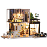 CUTEBEE DIY Dollhouse Kit Wooden Doll House Miniature House Furniture Kit Casa Music Led Toys for Children Birthday Gift A68B