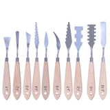 Stainless Steel Palette Art Tools With Wooden Handle Spatula Practical Color Mixing Painting  Set Professional Texture