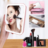 LED Makeup Mirror Illuminated Flexible Cosmetic Table Mirror with Adjustable Light Contact Screen Foldable Portable