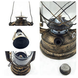 1pcs Retro  Iron Kerosene Lamp Portable Hanging Lantern Outdoor Camping Light Retro Oil Lamp (Bronze)