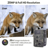 20MP 1080P Wildlife Trail Camera Photo Trap Infrared Hunting Cameras  Wildlife Wireless Surveillance Tracking Cams